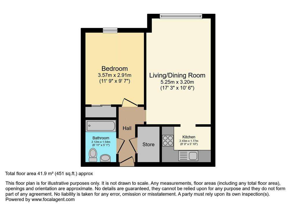 1 bedroom retirement property for sale - floorplan