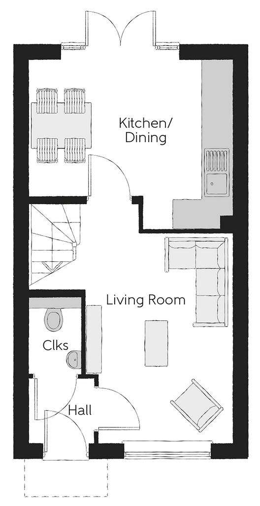 2 bedroom semi-detached house for sale - floorplan