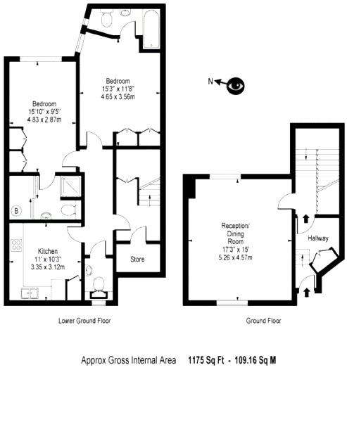 2 bedroom flat to rent - floorplan