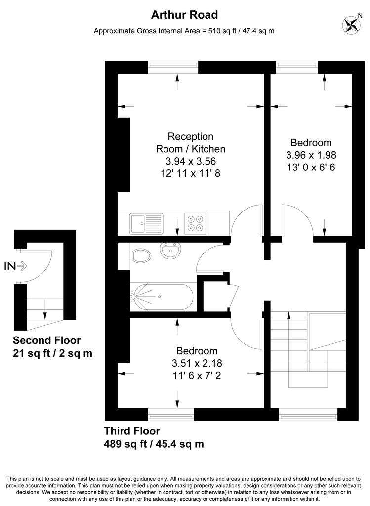 2 bedroom flat to rent - floorplan