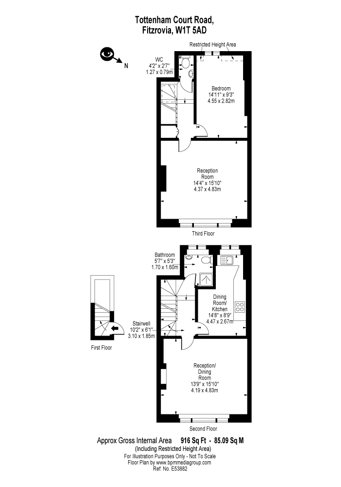 3 bedroom flat to rent - floorplan