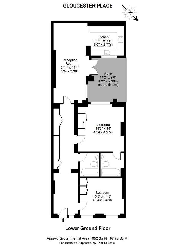 2 bedroom flat to rent - floorplan