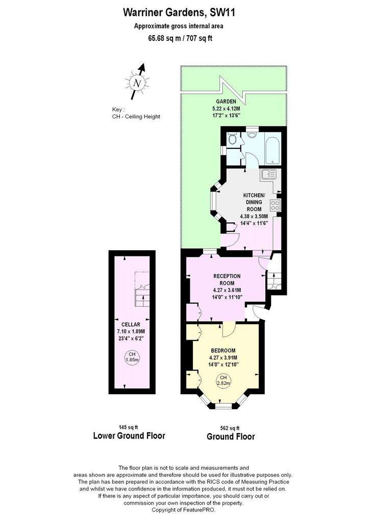 1 bedroom flat to rent - floorplan