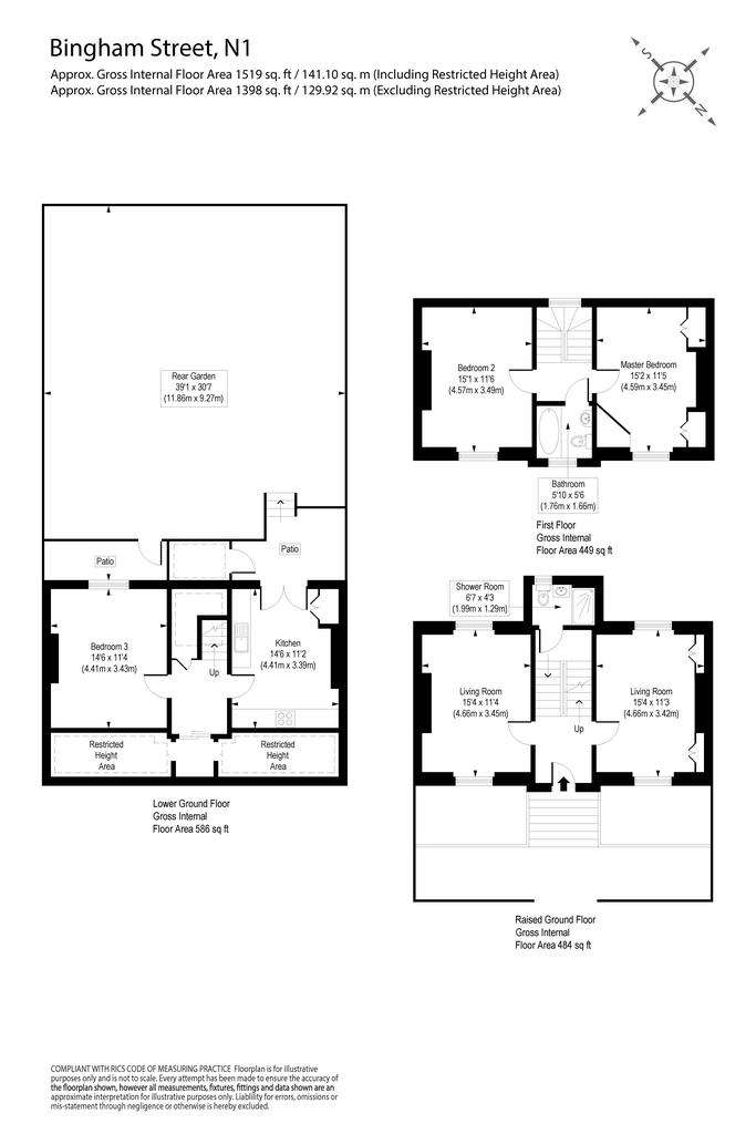 3 bedroom terraced house to rent - floorplan