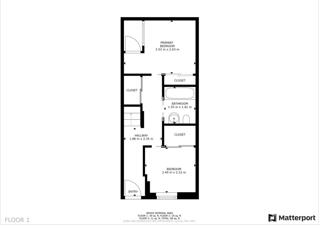 2 bedroom terraced house to rent - floorplan