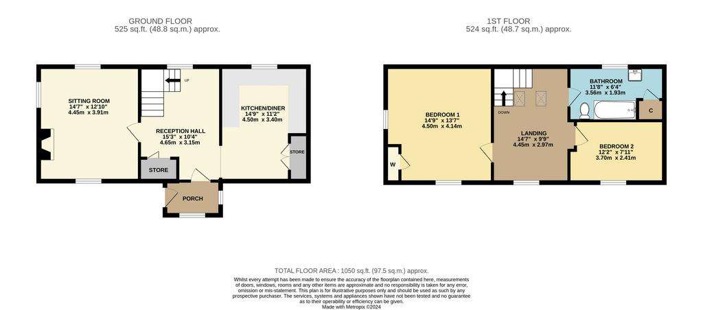 2 bedroom detached house for sale - floorplan