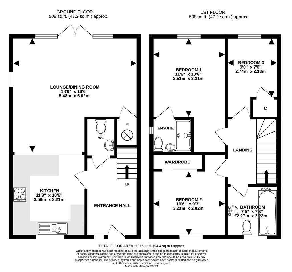 3 bedroom semi-detached house for sale - floorplan