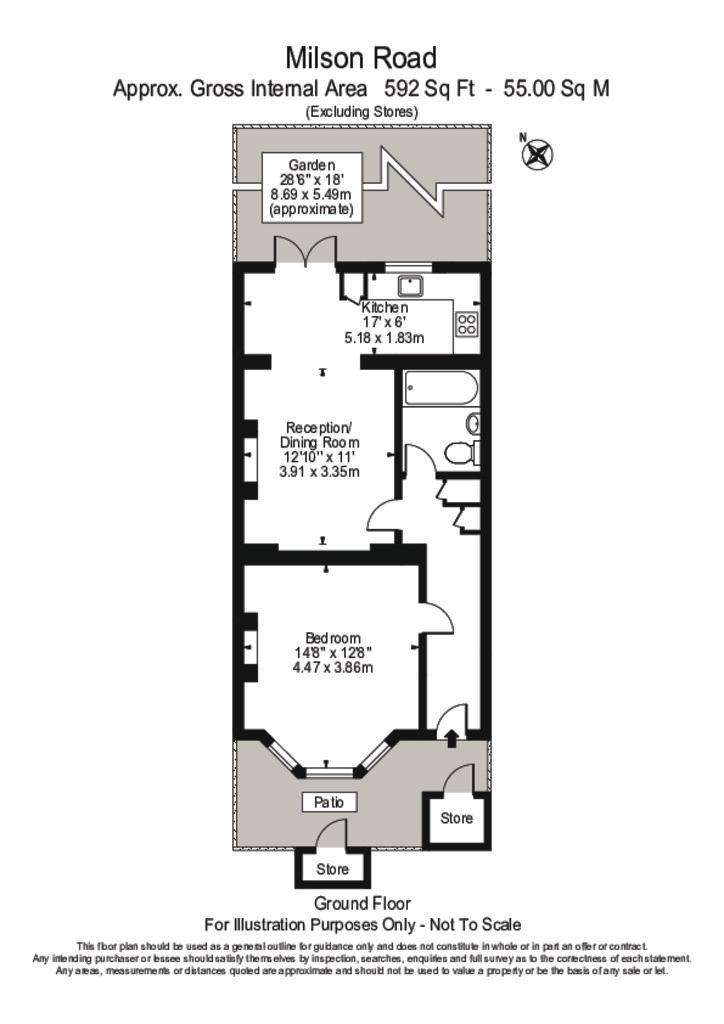 1 bedroom flat to rent - floorplan