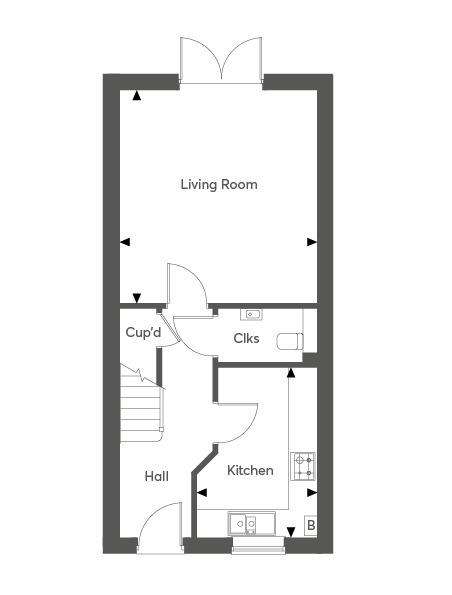 2 bedroom semi-detached house for sale - floorplan