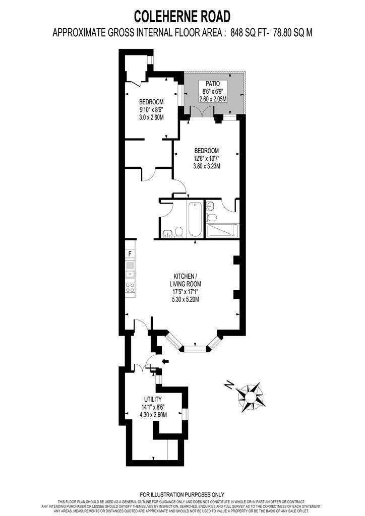 2 bedroom flat to rent - floorplan