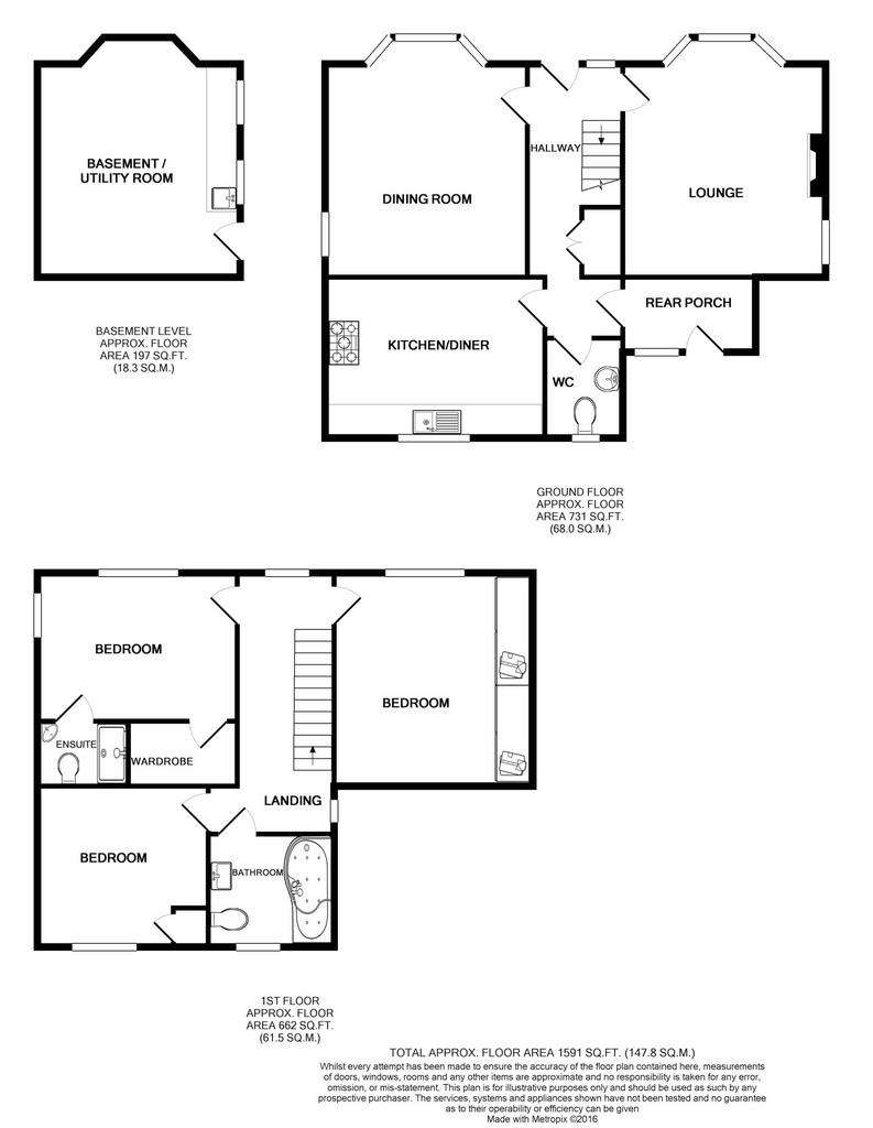 3 bedroom detached house to rent - floorplan