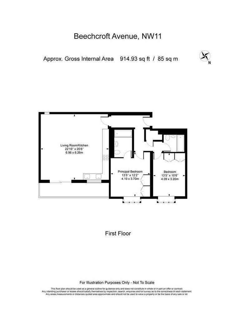 2 bedroom flat to rent - floorplan