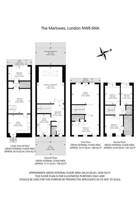 5 bedroom terraced house to rent - floorplan