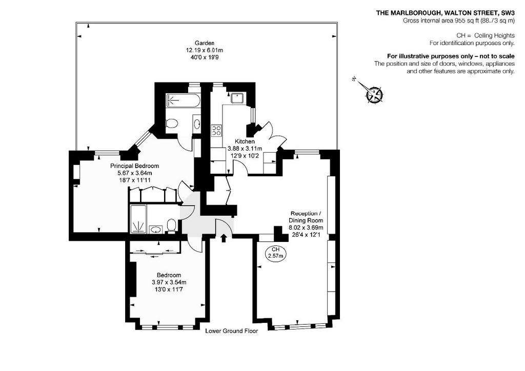 2 bedroom flat to rent - floorplan