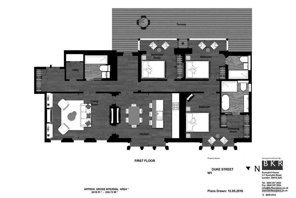 3 bedroom flat to rent - floorplan