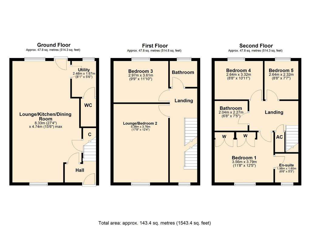 5 bedroom terraced house for sale - floorplan