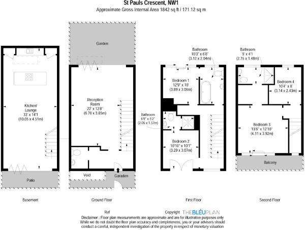 4 bedroom detached house to rent - floorplan