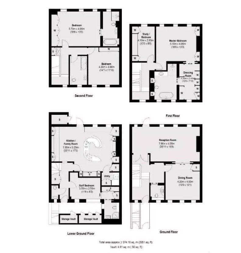 5 bedroom terraced house to rent - floorplan