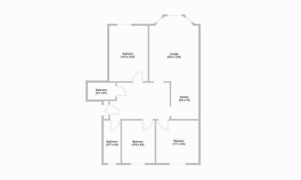 3 bedroom flat to rent - floorplan