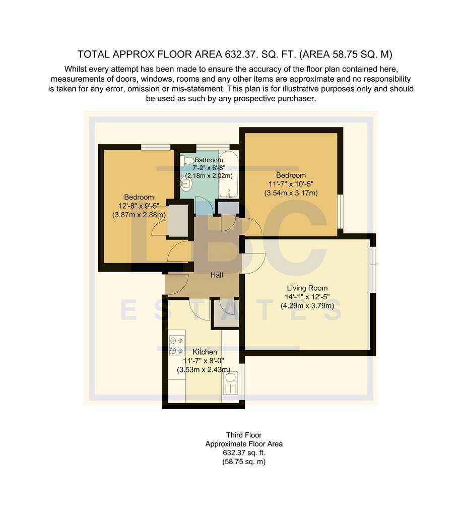 2 bedroom flat for sale - floorplan