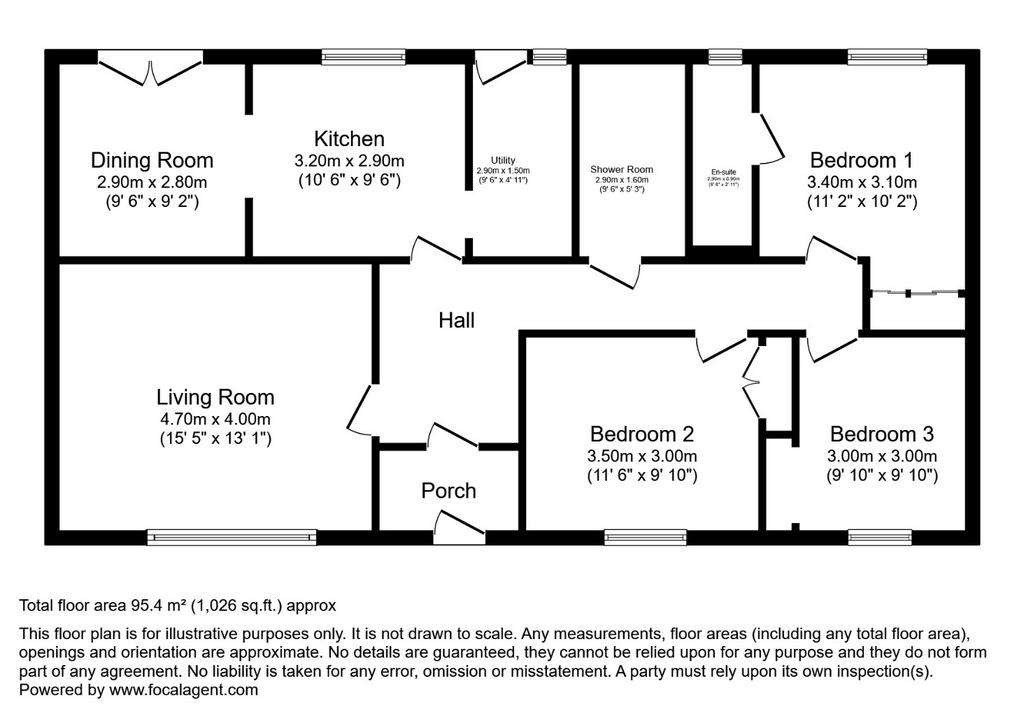 3 bedroom detached bungalow for sale - floorplan