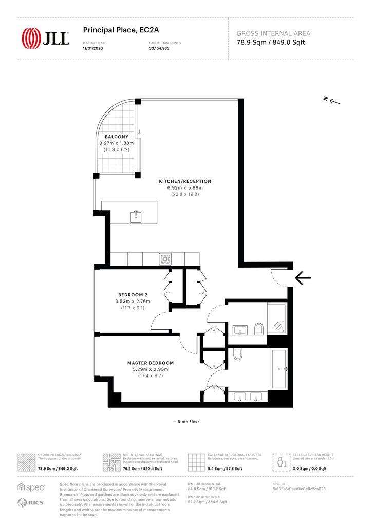 2 bedroom flat to rent - floorplan