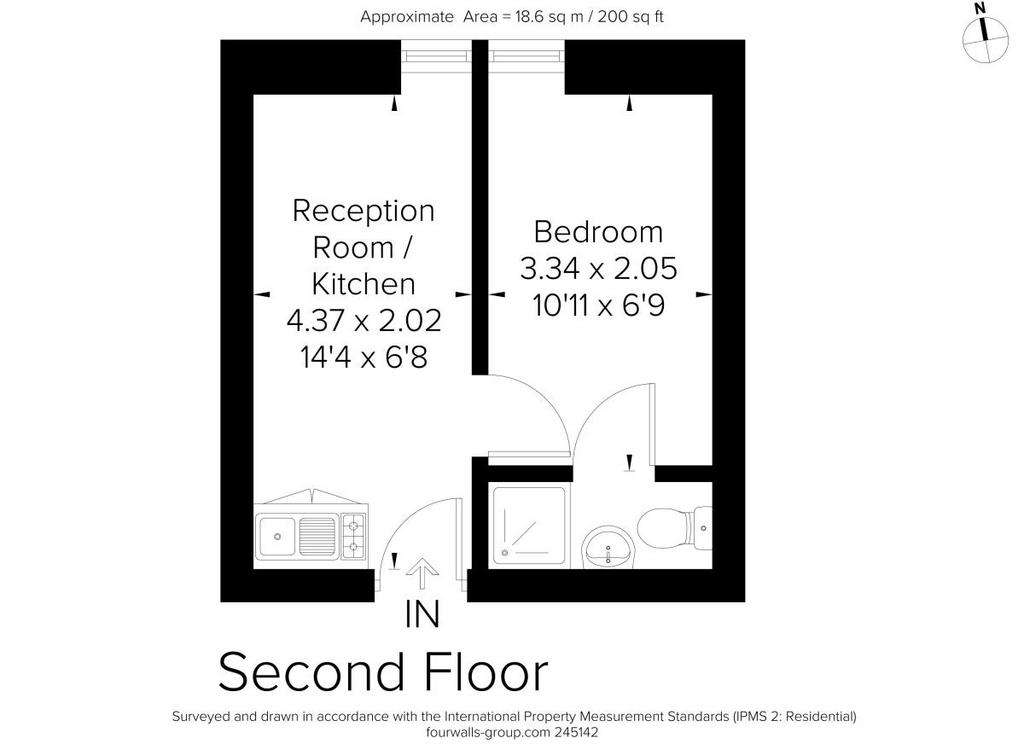 1 bedroom flat to rent - floorplan