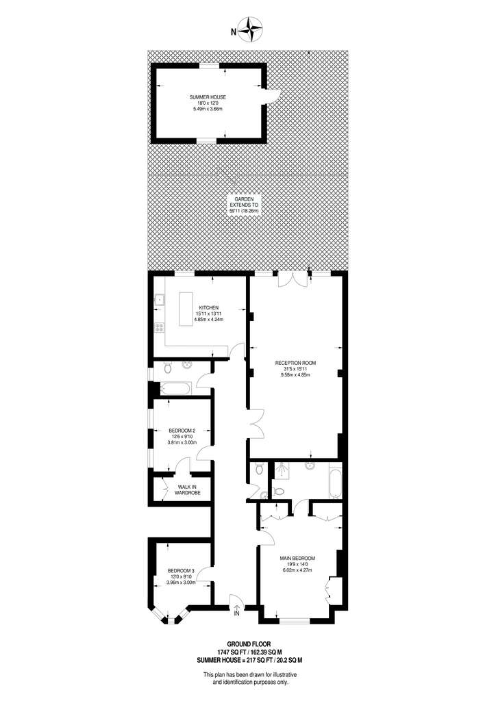 3 bedroom flat to rent - floorplan