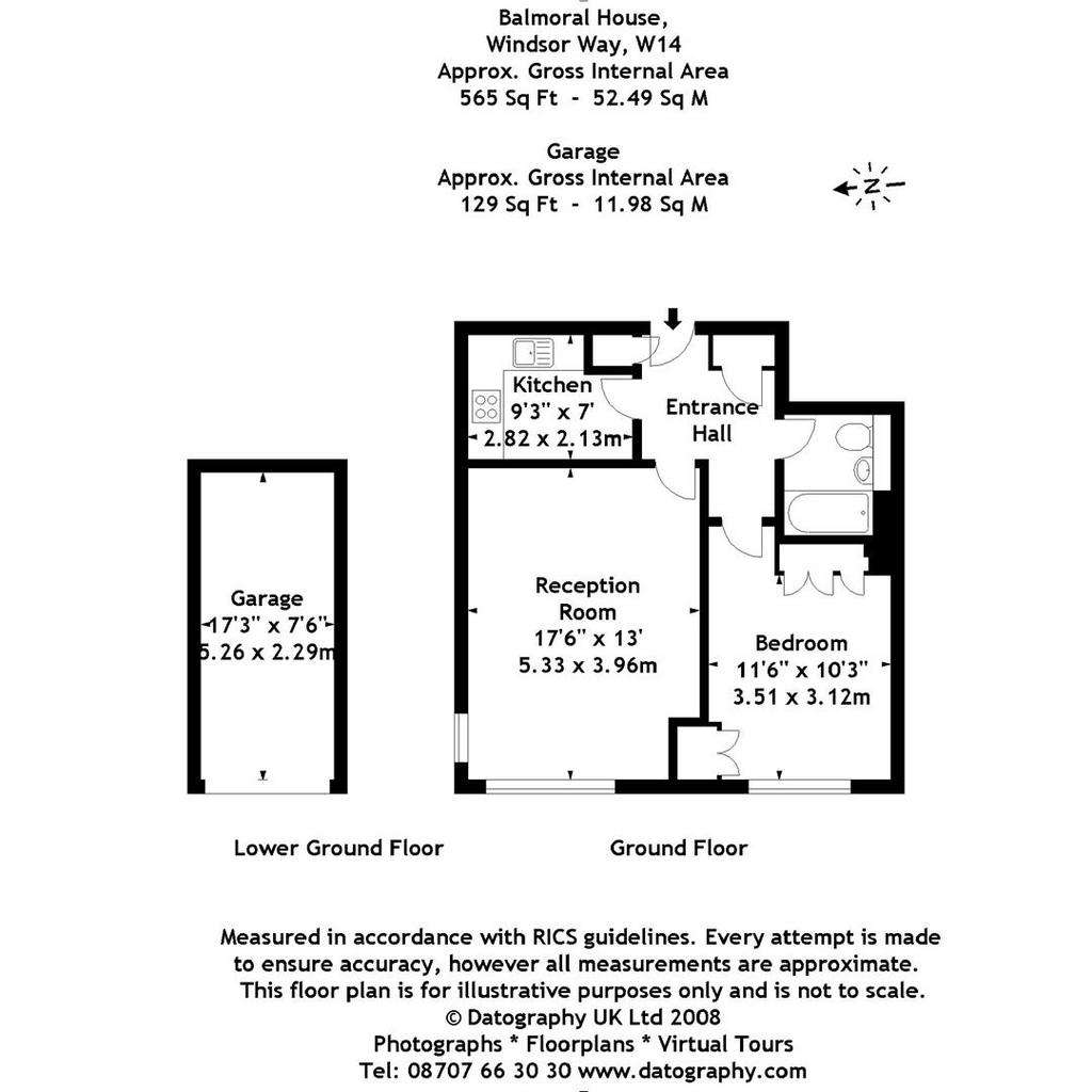 1 bedroom flat to rent - floorplan