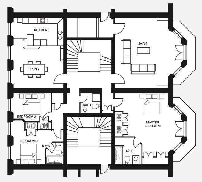 3 bedroom flat to rent - floorplan