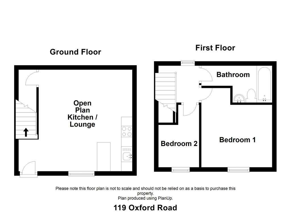 2 bedroom terraced house for sale - floorplan