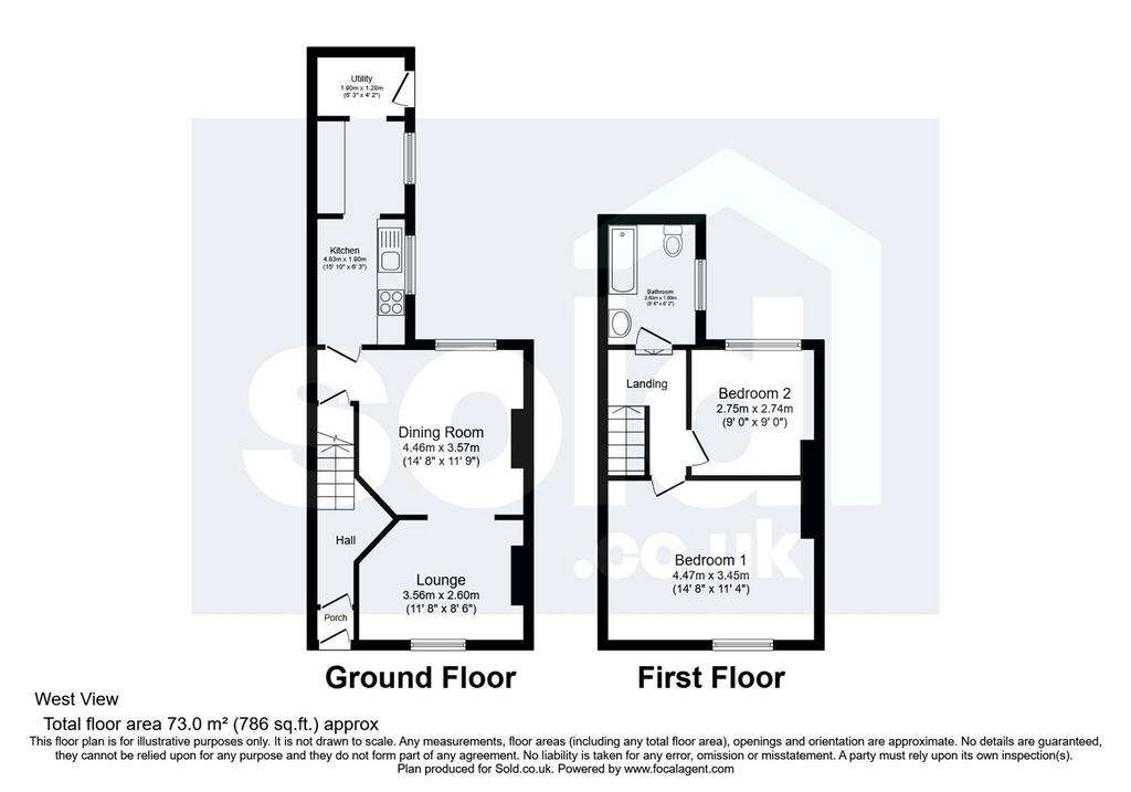 2 bedroom terraced house for sale - floorplan