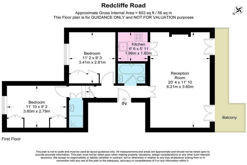 2 bedroom flat to rent - floorplan