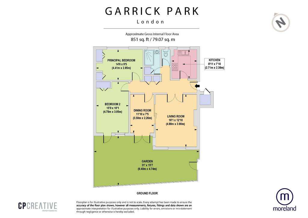 2 bedroom ground floor flat for sale - floorplan