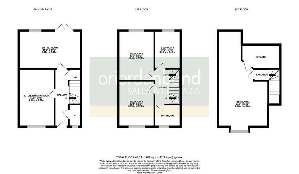 4 bedroom town house for sale - floorplan