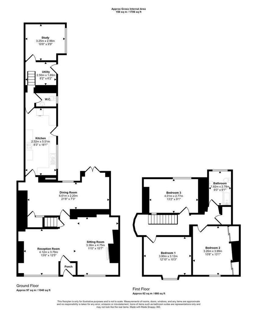 3 bedroom terraced house for sale - floorplan