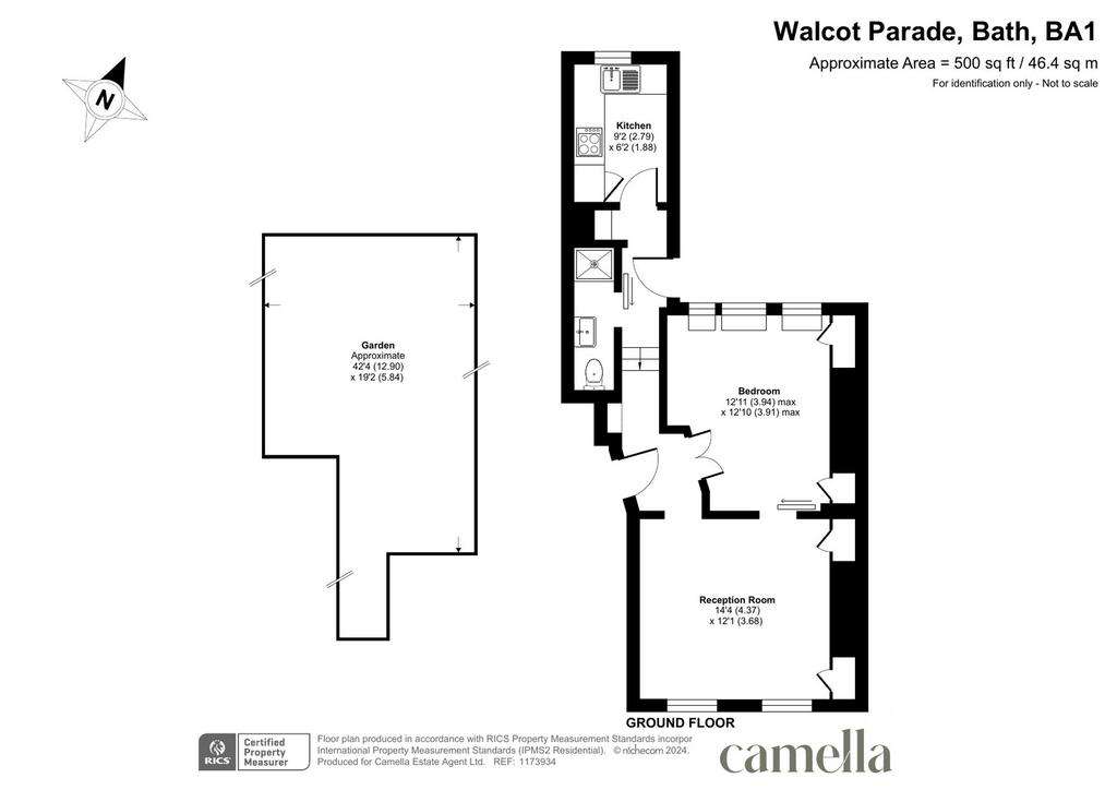 1 bedroom flat for sale - floorplan