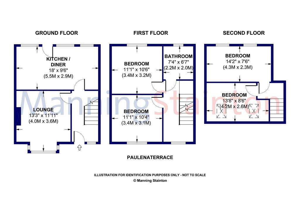 4 bedroom town house for sale - floorplan