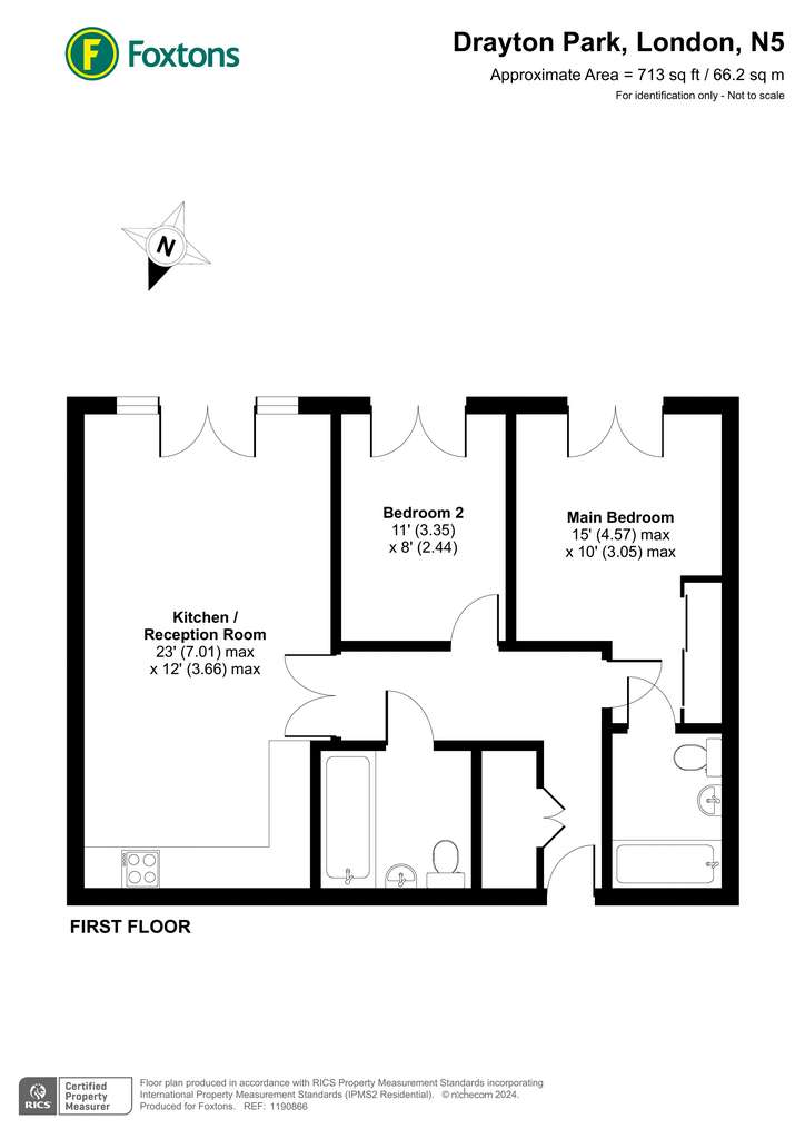 2 bedroom flat to rent - floorplan