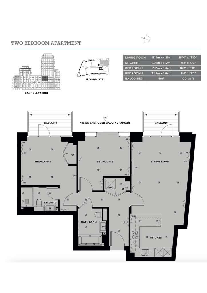 2 bedroom flat to rent - floorplan