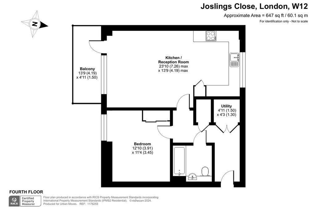 1 bedroom flat for sale - floorplan