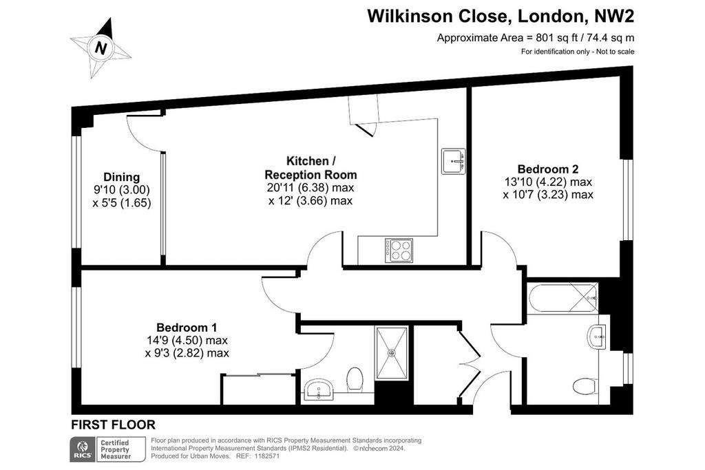 2 bedroom flat for sale - floorplan