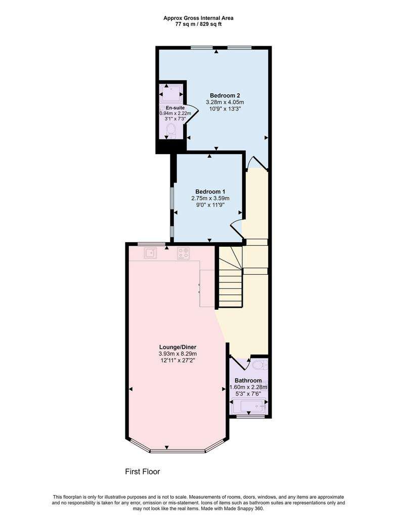 2 bedroom flat to rent - floorplan