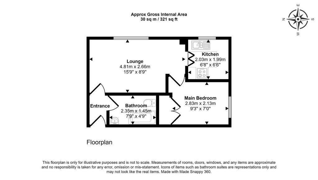 1 bedroom flat for sale - floorplan