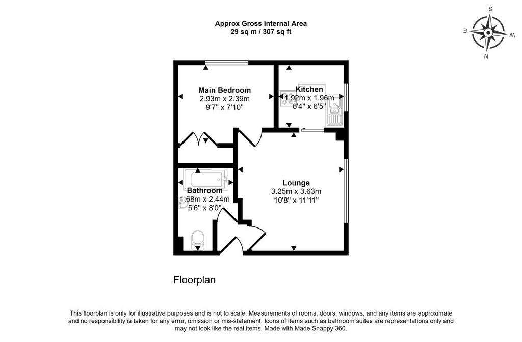 1 bedroom flat for sale - floorplan