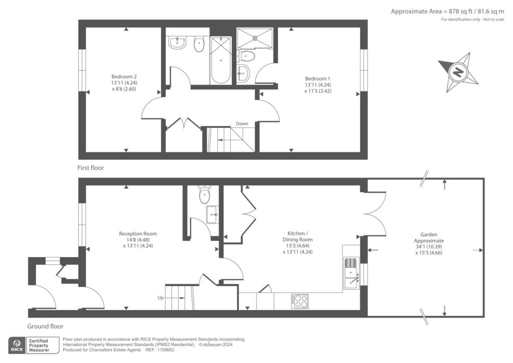 2 bedroom semi-detached house for sale - floorplan