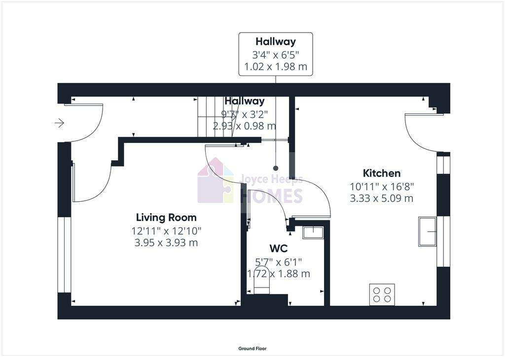 3 bedroom end of terrace house for sale - floorplan