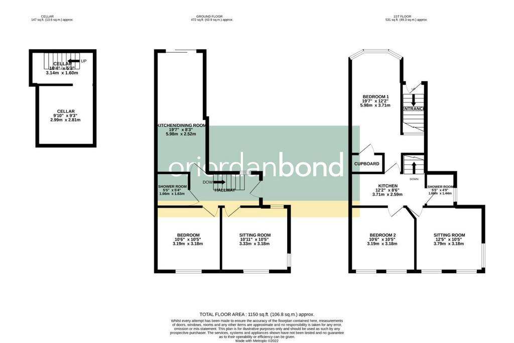 3 bedroom end of terrace house for sale - floorplan