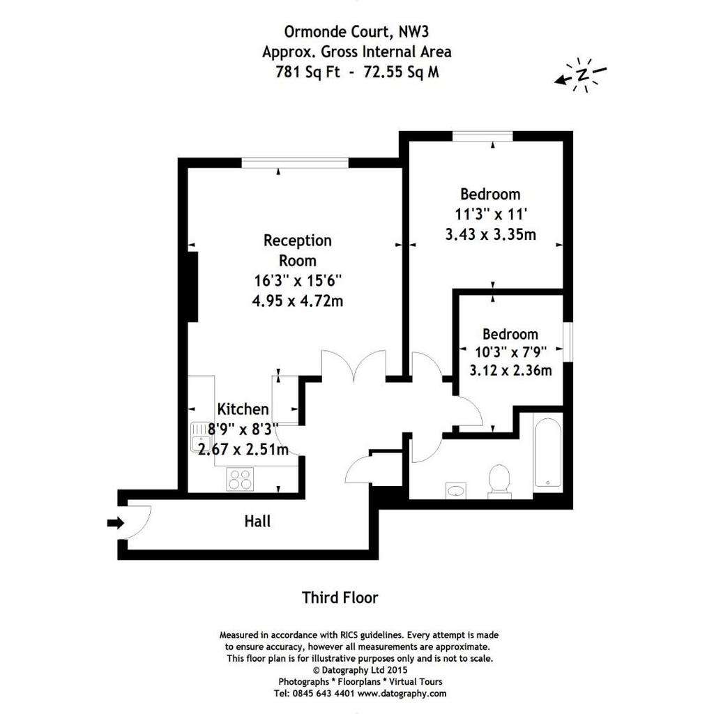 2 bedroom flat to rent - floorplan