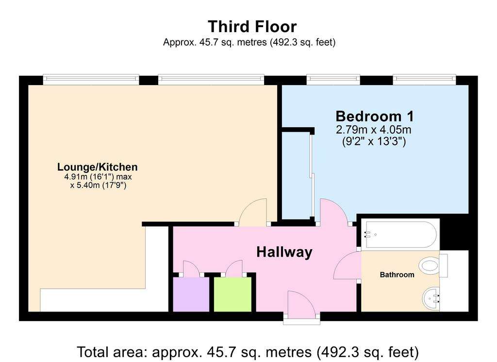 1 bedroom flat to rent - floorplan